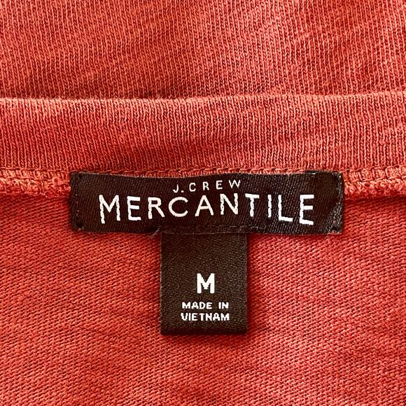 J. Crew Mercantile Burnt Orange Rust Tie Front Cotton Tee MED Long Sleeve Fall - Picture 5 of 6